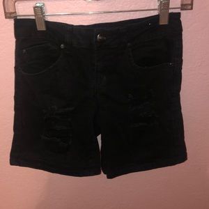 Black ripped Jean Shorts size 3